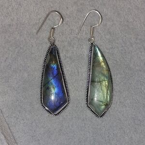 Funky Flash Labradorite Statement Earrings